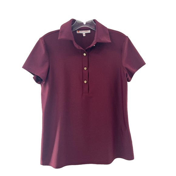 Jude Connally Tops - Jude Connally Women's Wine Red Polo Short Sleeve Size Small